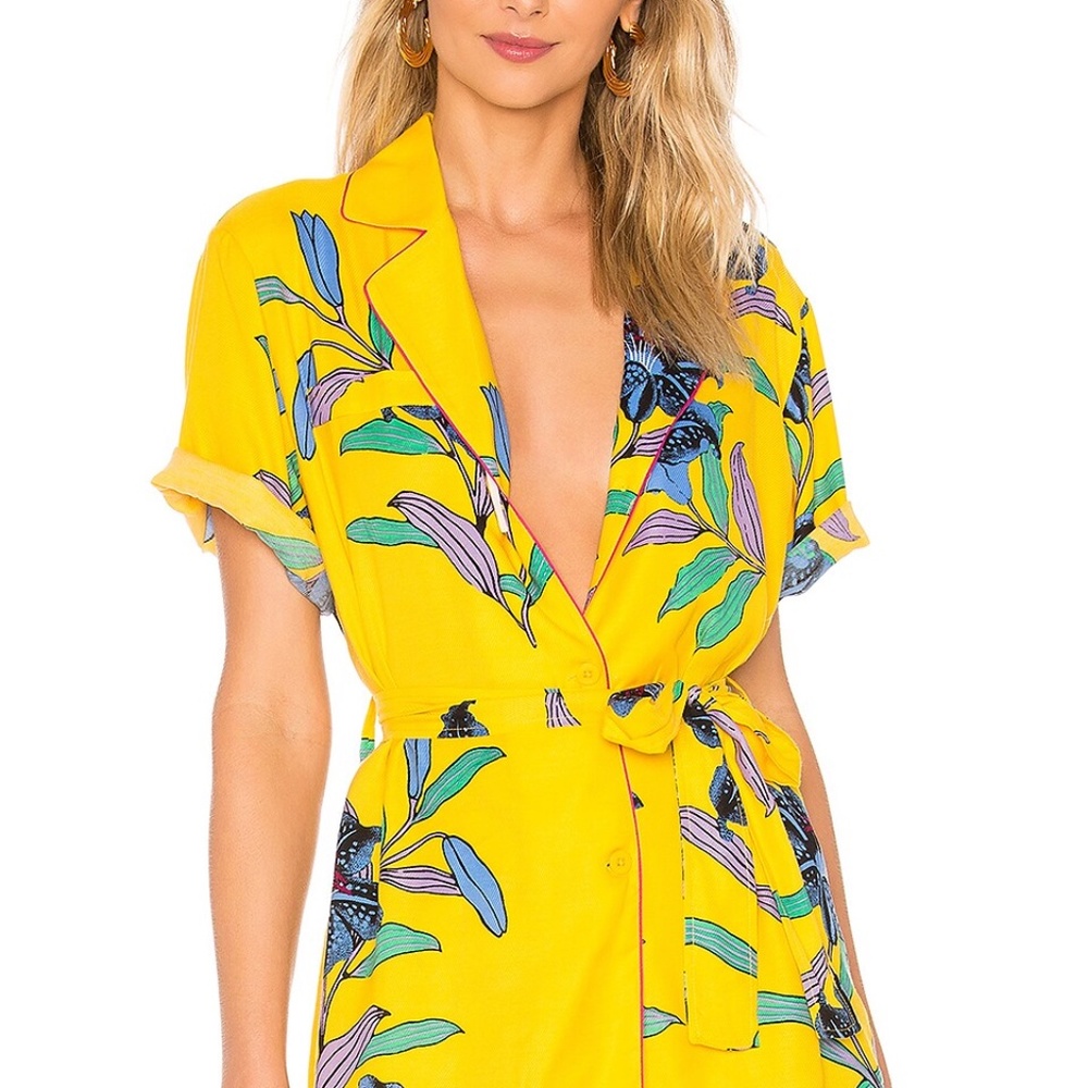 Diane von Furstenberg Cinched Waist Top XS DVF